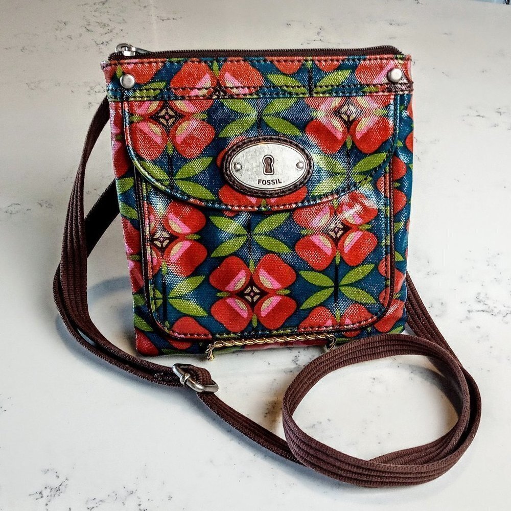 Fossil Crossbody Coated Canvas Print Bag - image 1